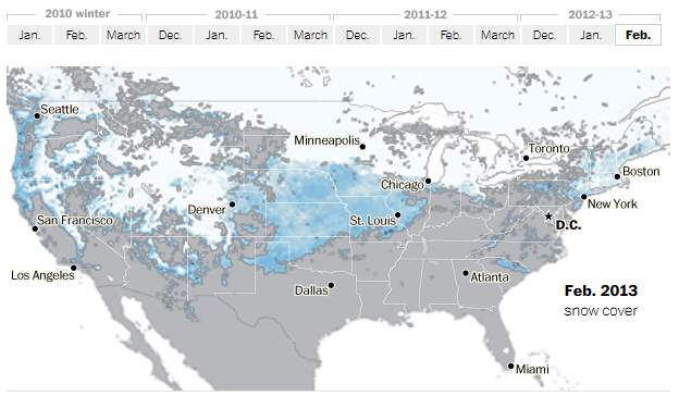 Snow Cover Visualization (Washington Post)