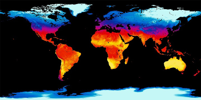 Average Land Surface Temperature, December