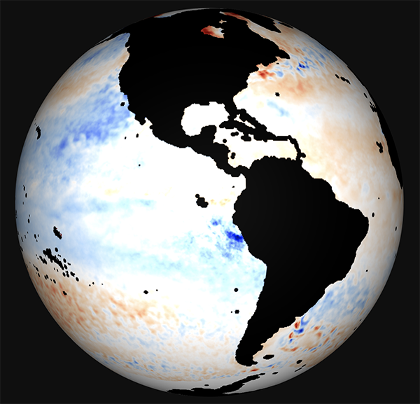 Image showing Sea Surface Temperature Anomaly for September 2011 on a spherical projection.